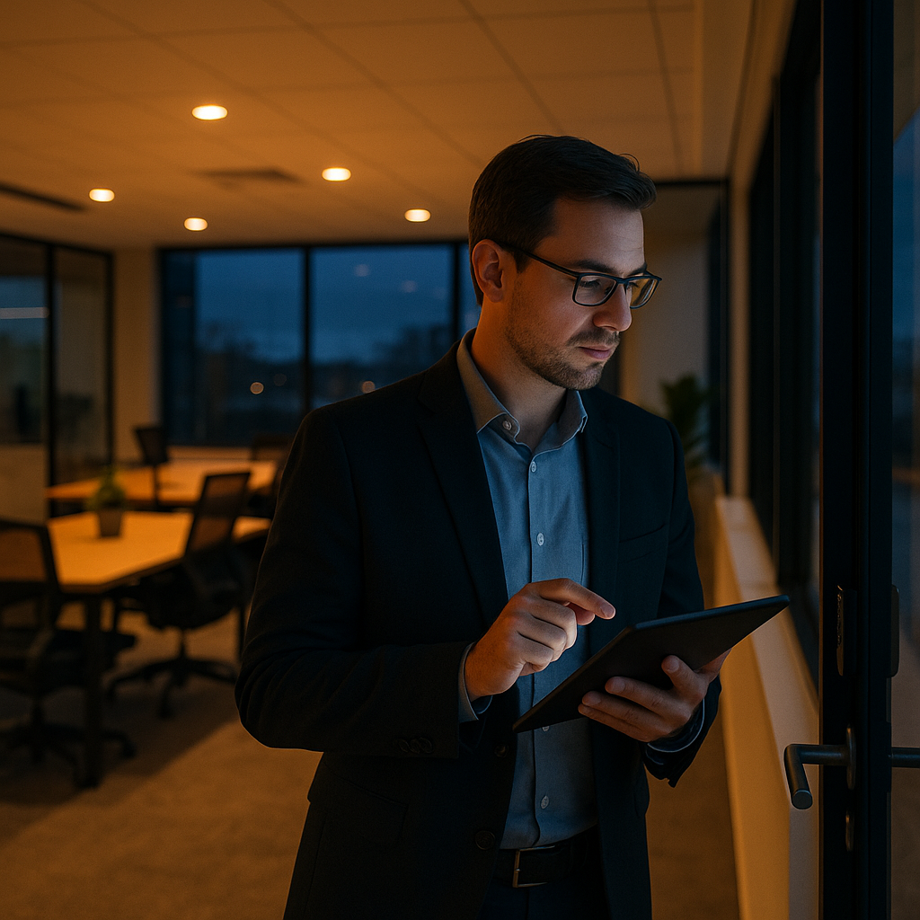 A property manager conducting a final walkthrough